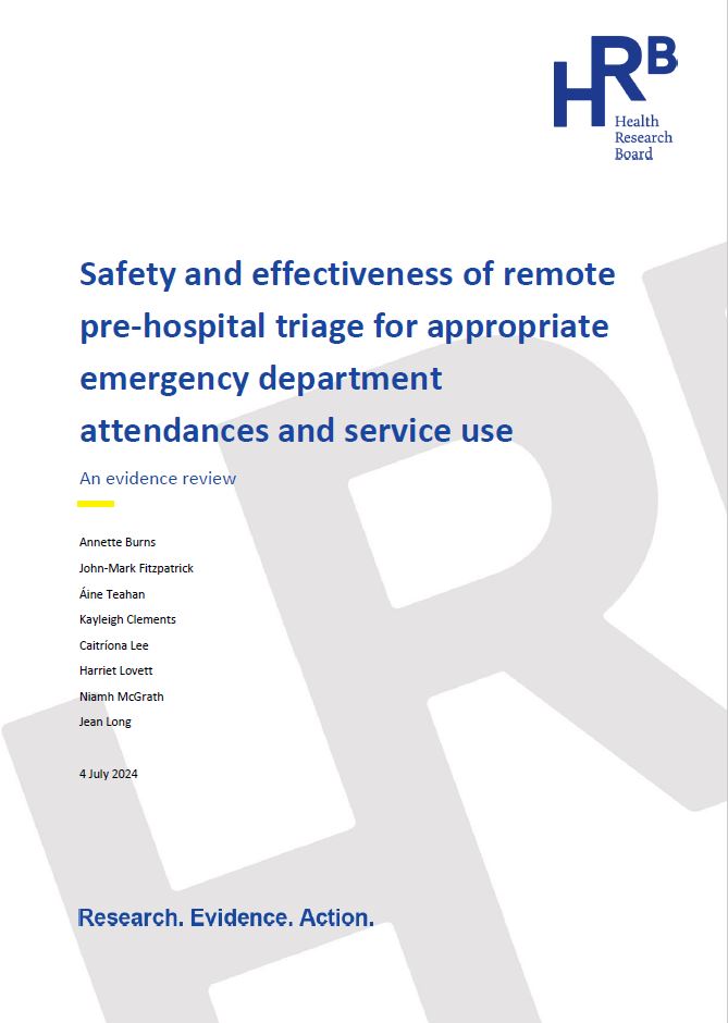 Safety and effectiveness of remote pre-hospital triage cover